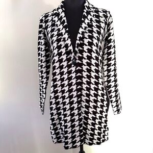 Christian Siriano Doubleknit Houndstooth Cardigan